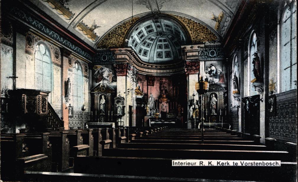 Interieur kerk ca 1900