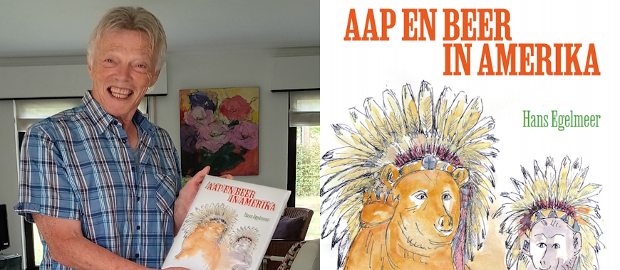 Aap en Beer in America, nieuw kinderboek Hans Egelmeer